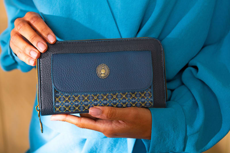 Produktbillede af Wally Wallet Pocket Blue 19.5x4.5x11cm på tilbud i høj kvalitet