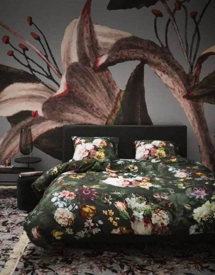 Essenza sengetøj Fleur Green - 200 x 220 + 2 stk. 60 x 63