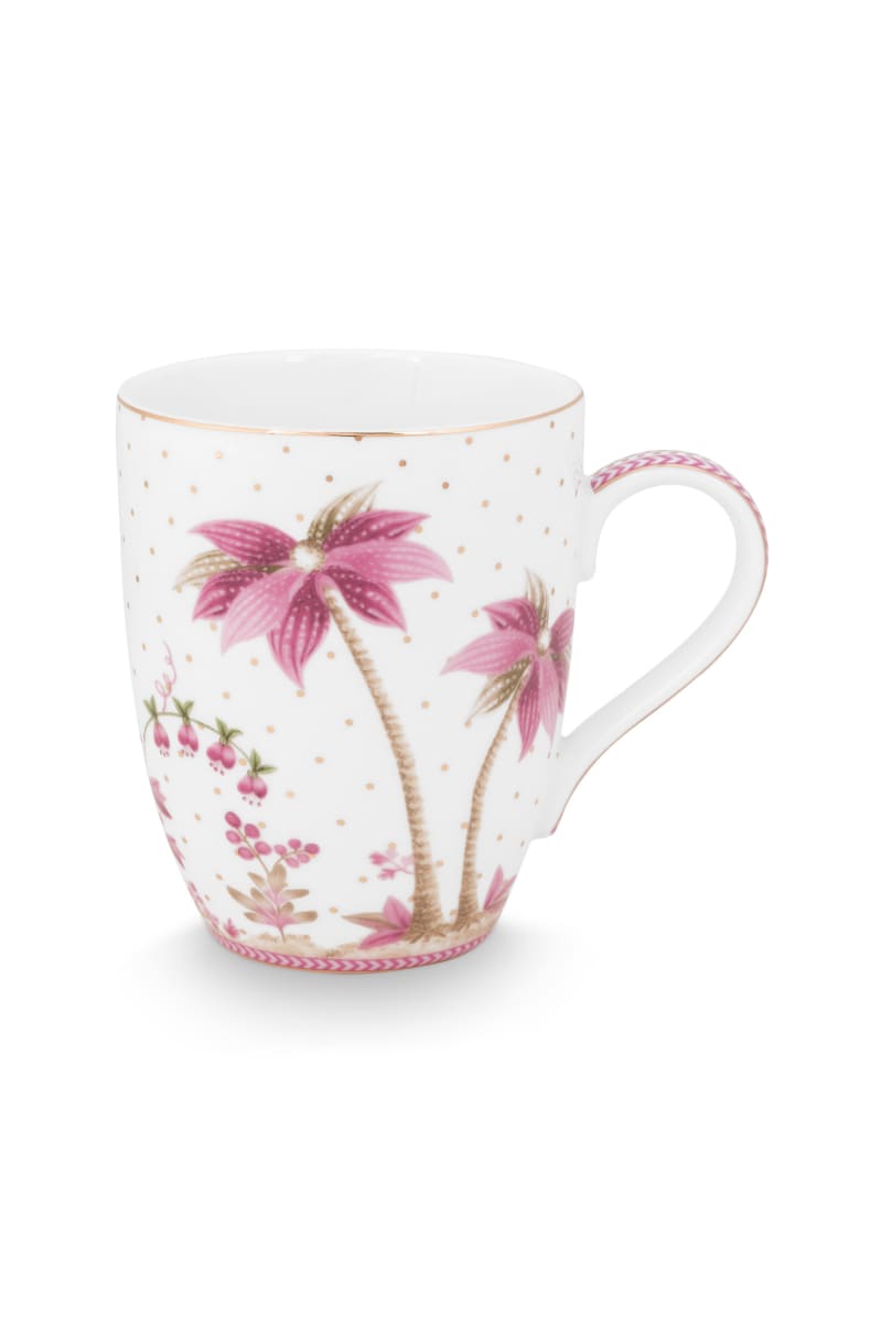 Produktbillede af Pip Studio Mug Large Jolie Dots Gold Pink 350ml på tilbud i høj kvalitet