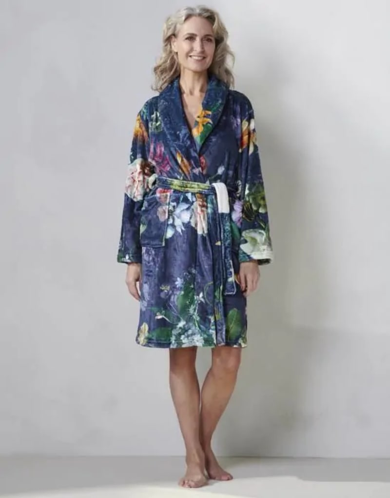 Produktbillede af Fleur Nightblue Bathrobe XL 100% polyester på tilbud i høj kvalitet