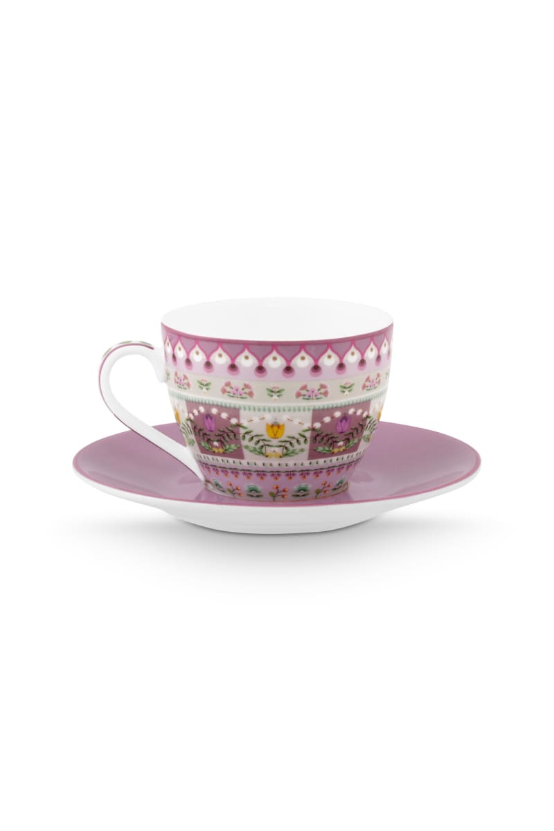 Produktbillede af Espresso Cup and Saucer Lily&Lotus Moon Delight Multi 120ml på tilbud i høj kvalitet