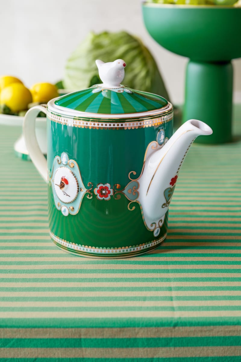 Produktbillede af Teapot Love Birds Medallion Emerald-Green 1.3ltr på tilbud i høj kvalitet