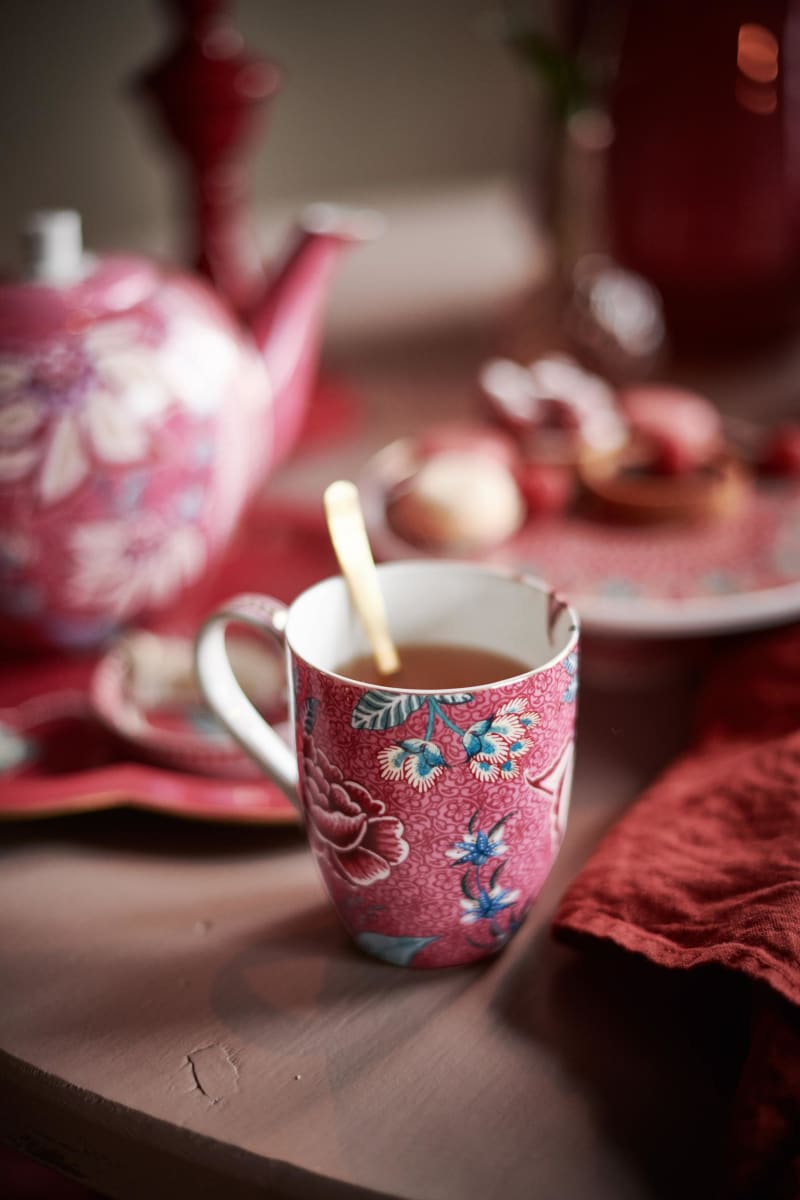 Produktbillede af Mug Large Flower Festival Dark Pink 350ml på tilbud i høj kvalitet