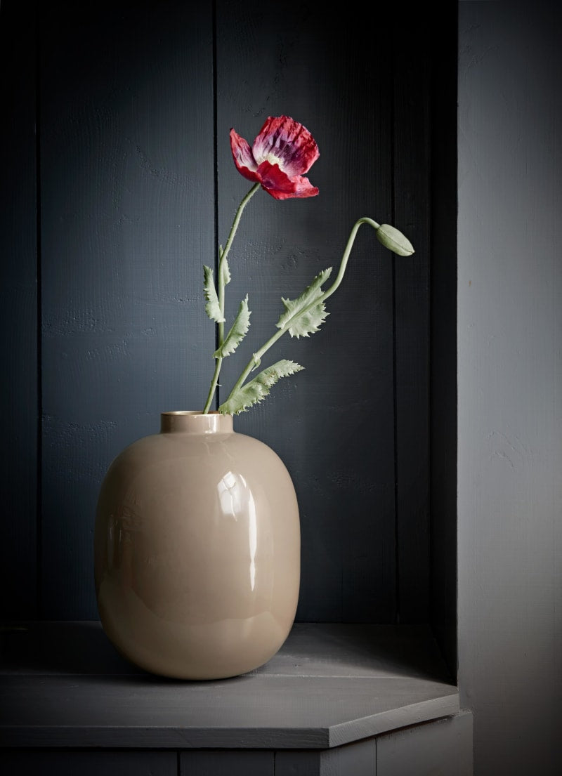 Produktbillede af Vase Metal Khaki 32cm på tilbud i høj kvalitet