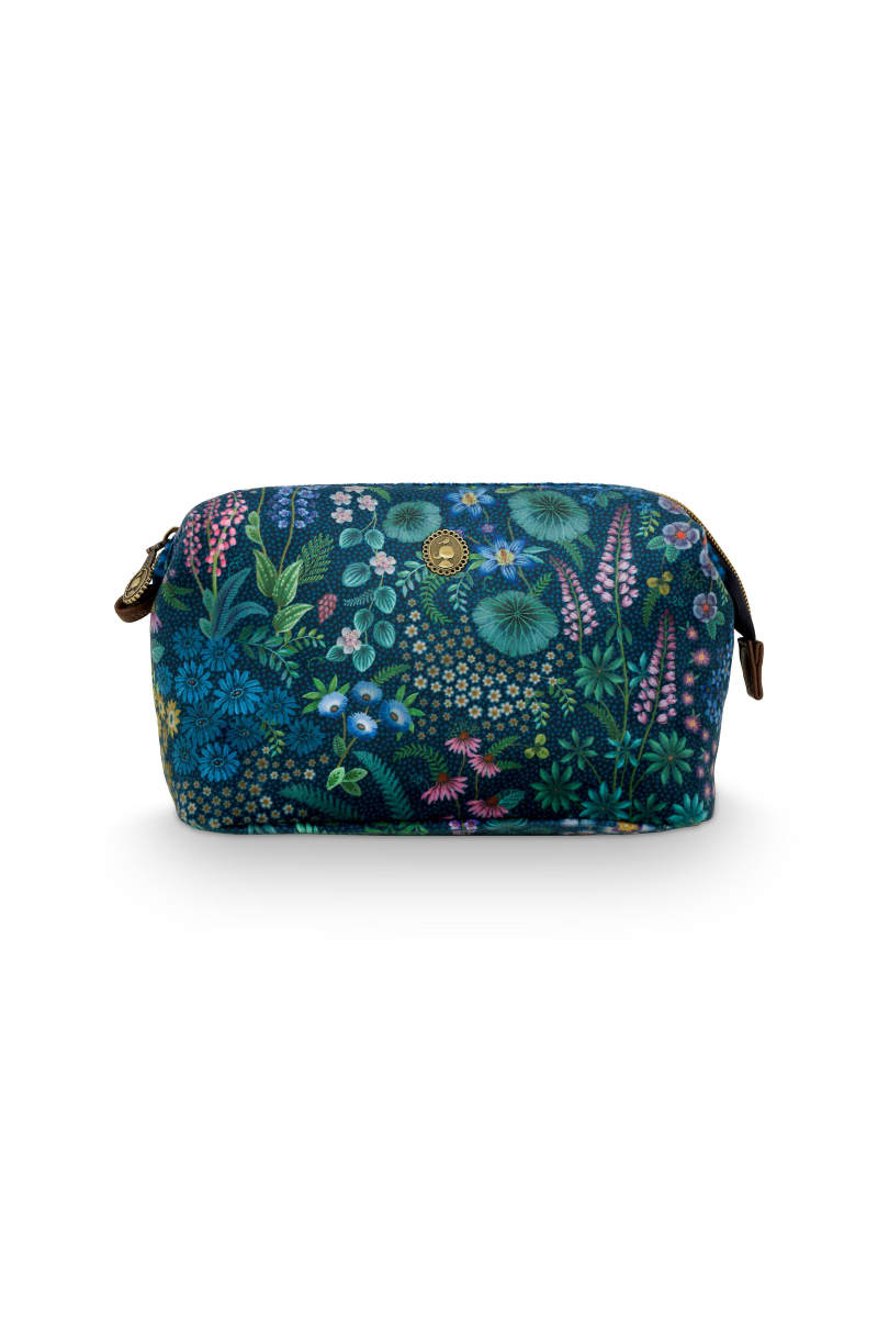 Produktbillede af Cooper Cosmetic Purse Medium Querida Velvet Dark Blue 22.5x9.5x15cm på tilbud i høj kvalitet