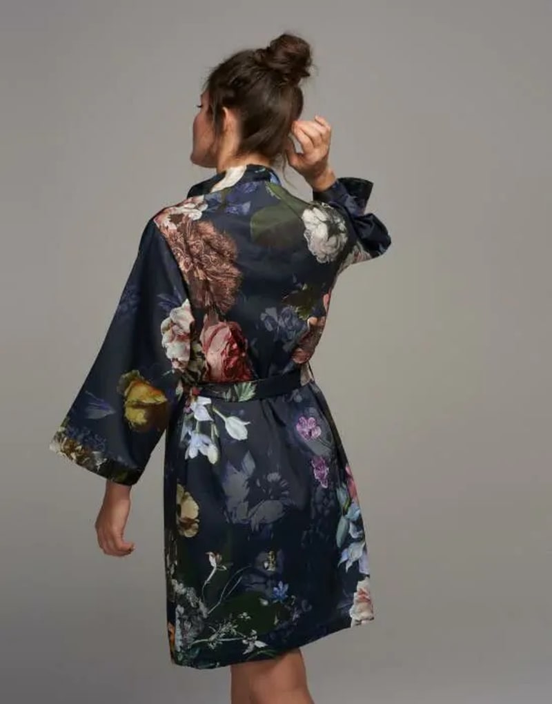 Produktbillede af Fleur nightblue kimono S på tilbud i høj kvalitet