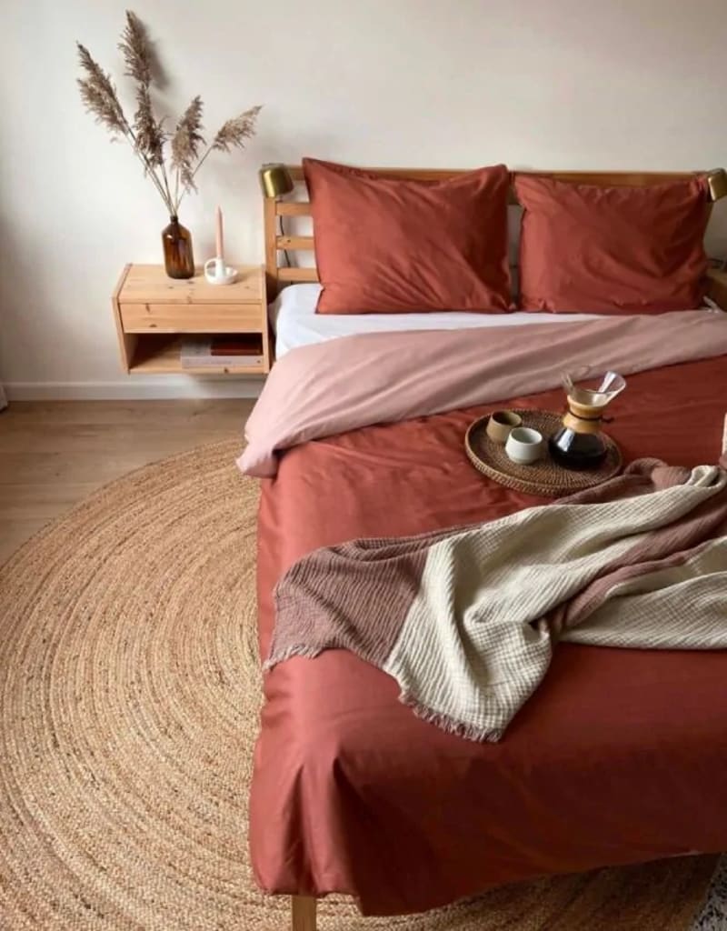 Produktbillede af Two in one Duvet Cover Rust 140x220+60x63cm på tilbud i høj kvalitet
