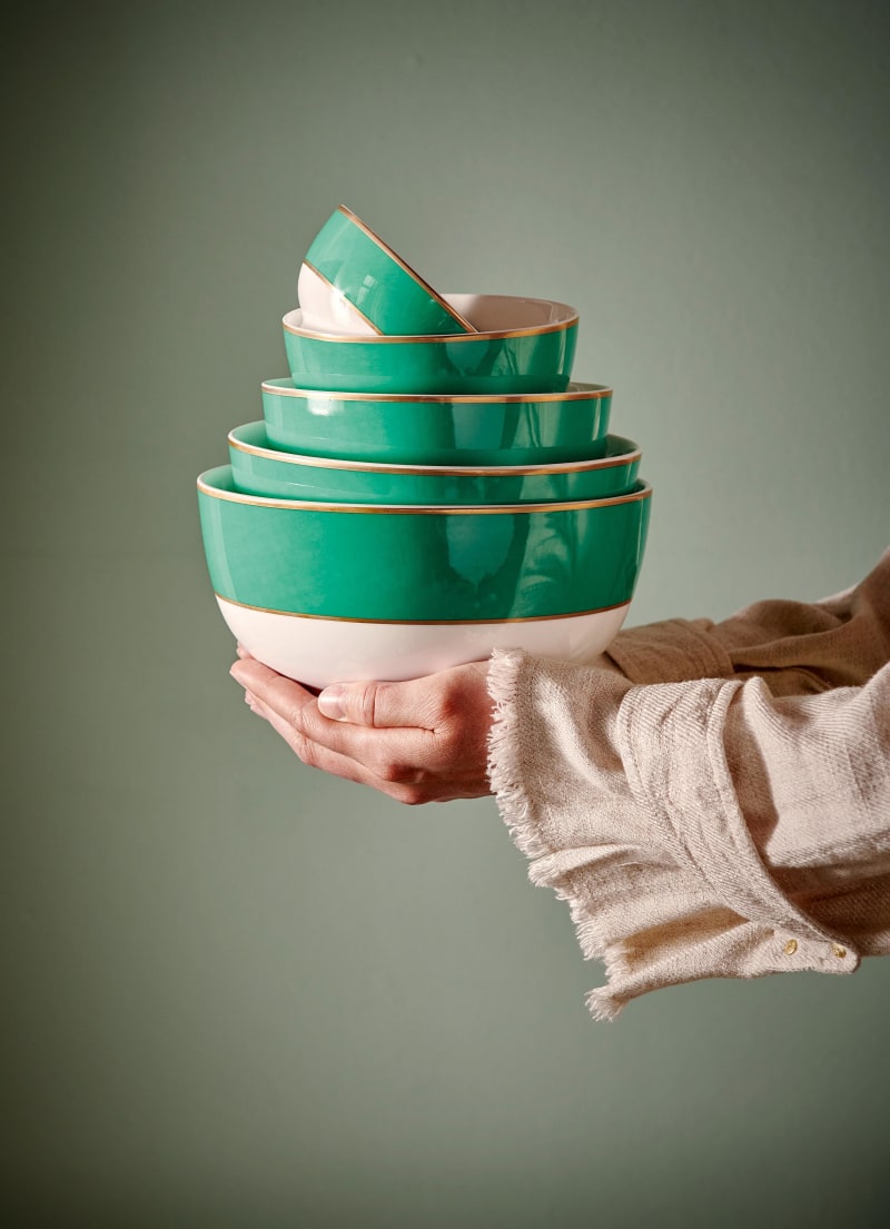 Produktbillede af Bowl Pip Chique Gold-Green 20.5cm på tilbud i høj kvalitet