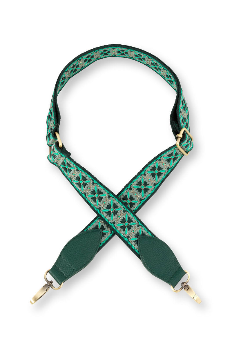 Produktbillede af Pip Studio Embroidery Strap Flower green 140x3,8 cm på tilbud i høj kvalitet