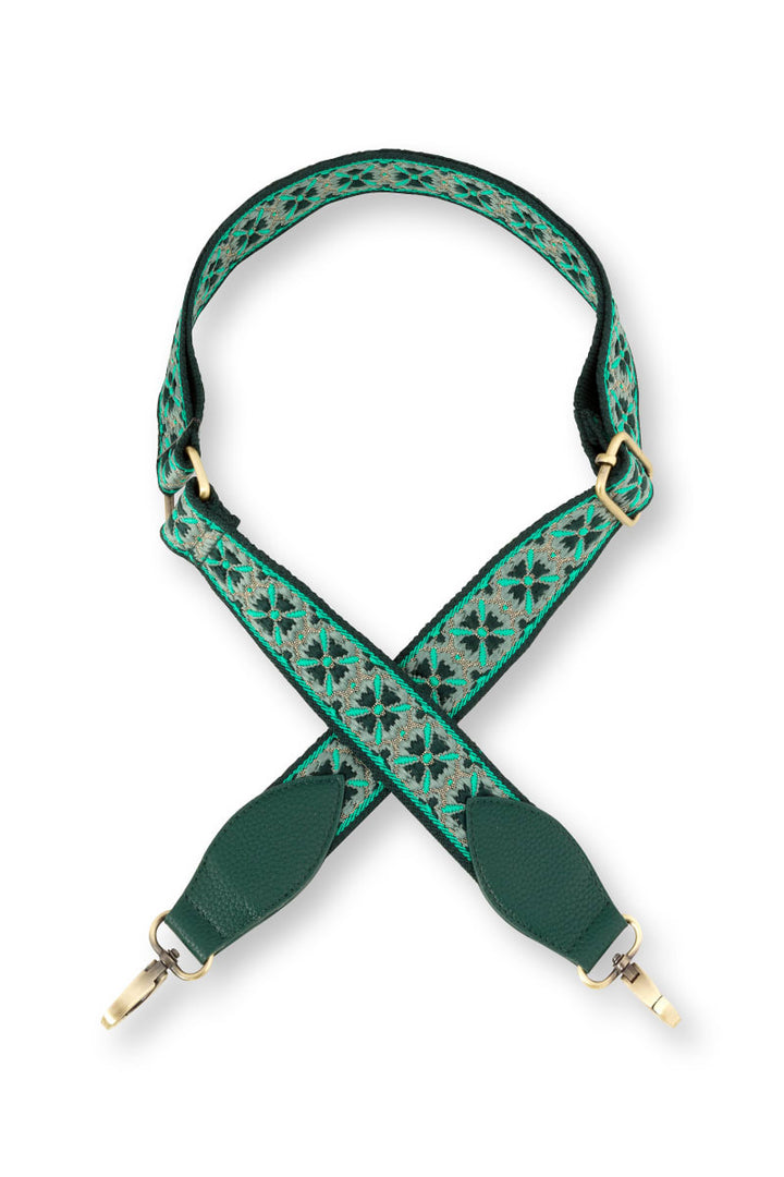 Pip Studio Embroidery Strap Flower green 140x3,8 cm
