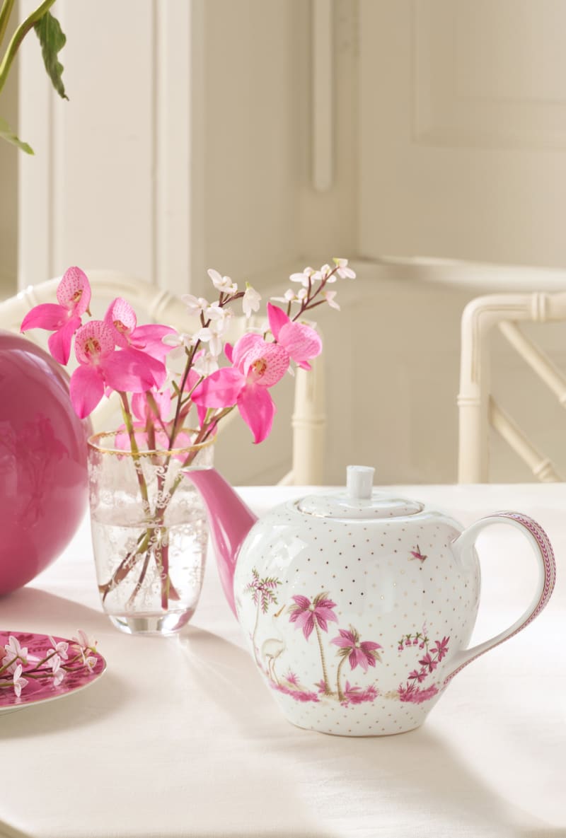 Produktbillede af Teapot Pip Studio Jolie Dots Gold Pink 1.6ltr på tilbud i høj kvalitet