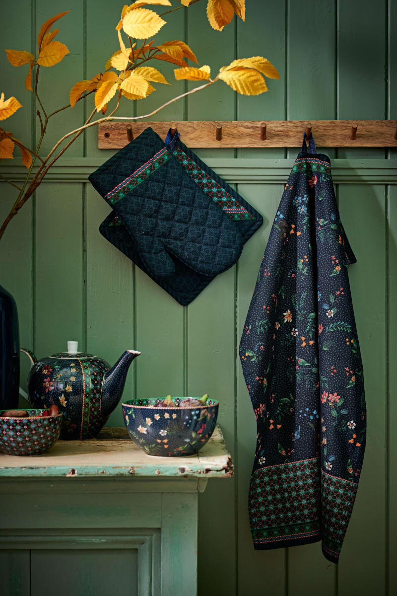 Produktbillede af Set /2 Tea Towel Berry Blues Blue 50x70cm på tilbud i høj kvalitet