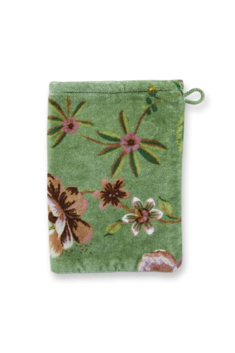 Produktbillede af PIP Studio Vaskehandske Secret Garden Green 16x22 på tilbud i høj kvalitet