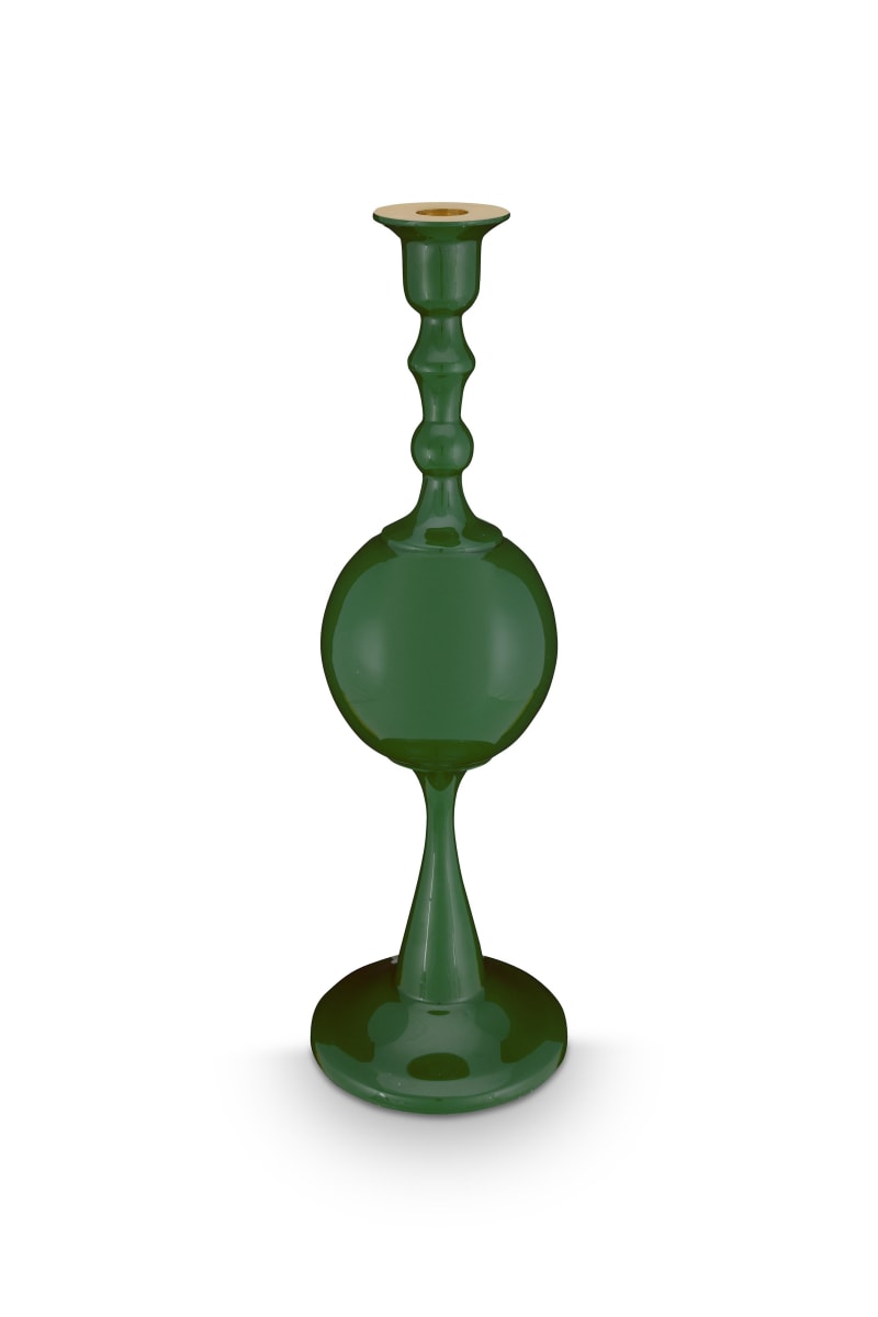 Produktbillede af Candle Holder Metal Sphere Medium Green 37cm på tilbud i høj kvalitet