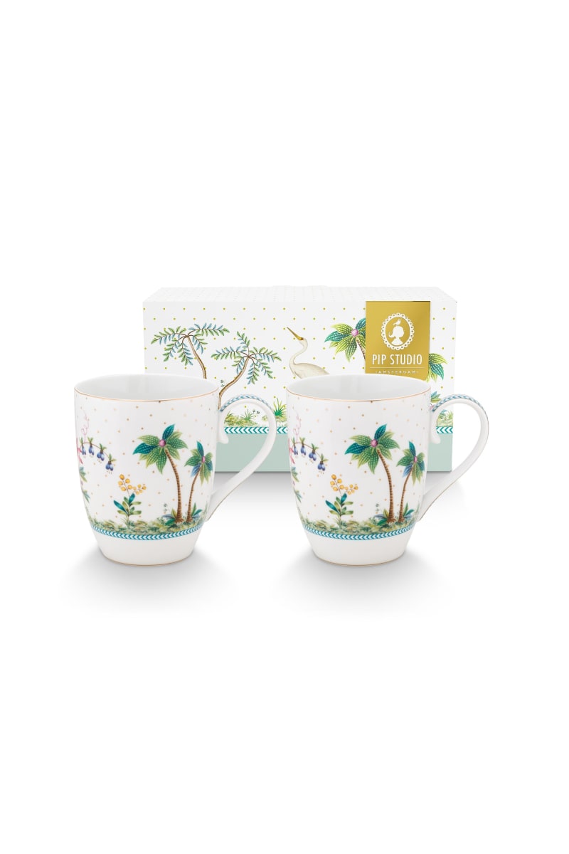 Produktbillede af Set/2 Mugs Large Jolie Dots Gold 350ml på tilbud i høj kvalitet