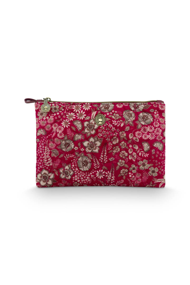Produktbillede af Charly Cosmetic Flat Pouch Medium Quilted Daisy Dreams Red 24x1x15.5cm på tilbud i høj kvalitet
