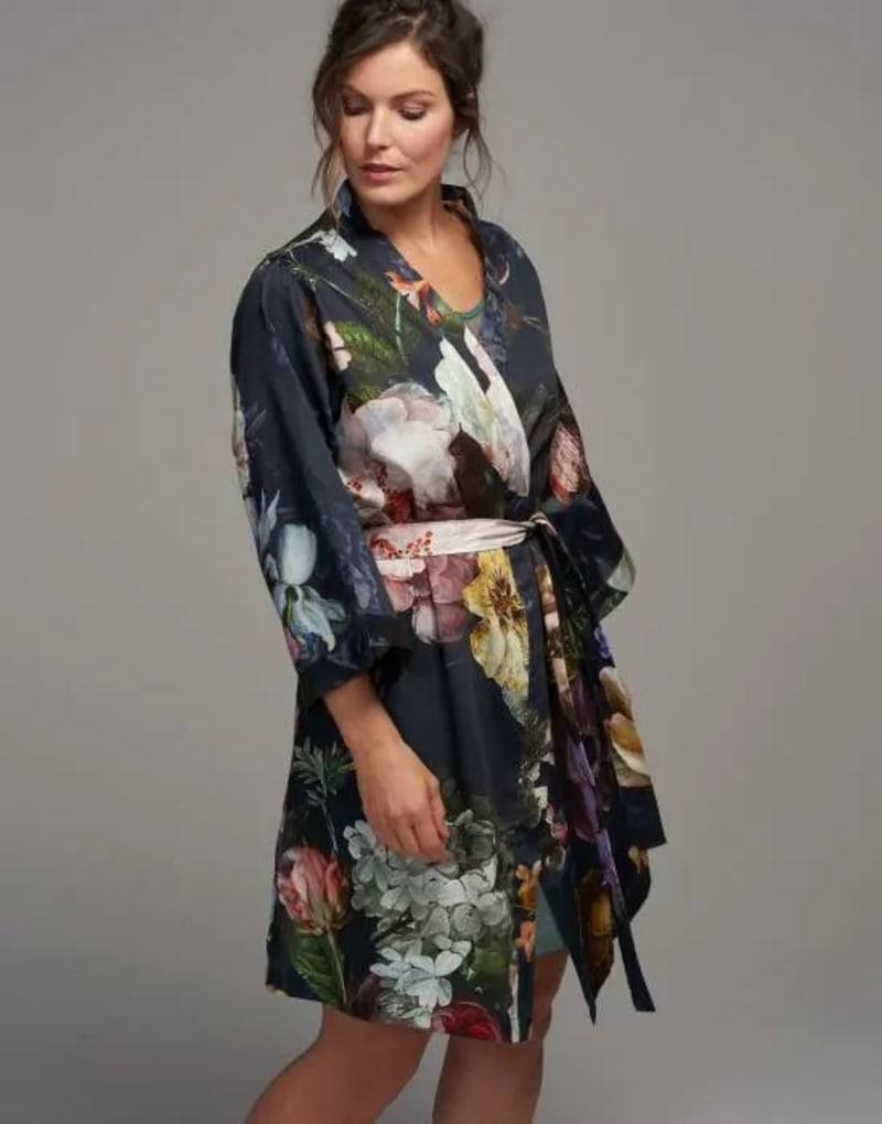 Produktbillede af Fleur nightblue kimono L på tilbud i høj kvalitet