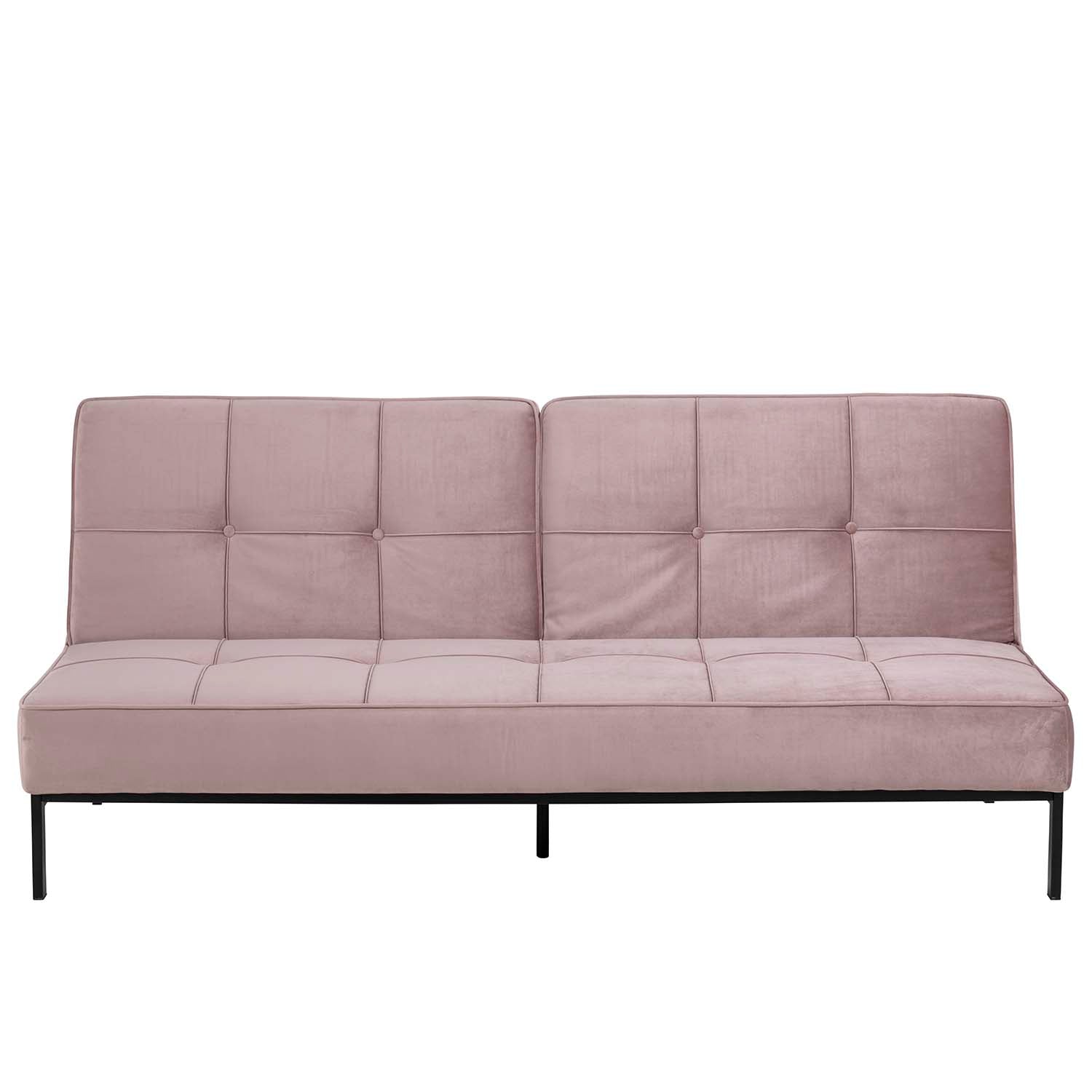 Produktbillede af ACT NORDIC Perugia sovesofa rosa polyester og sort metal i premium kvalitet