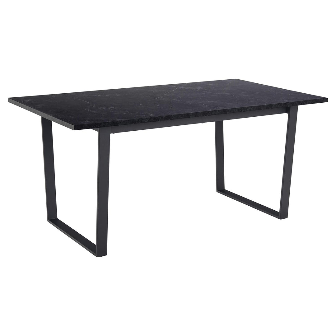 Produktbillede af ACT NORDIC Amble spisebord sort melamin med marmorprint og metal 160x90 i premium kvalitet