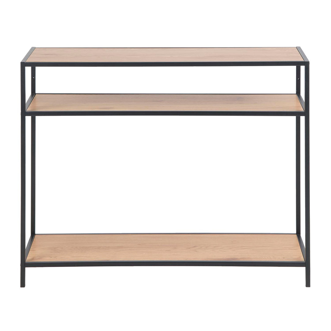 Produktbillede af ACT NORDIC Seaford konsolbord m. 2 hylder natur papir vildeg melamin og sort metal 100x35 i premium kvalitet