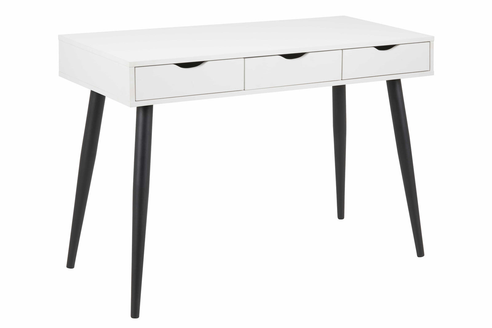 Produktbillede af ACT NORDIC Neptun skrivebord hvid/sort melamin/metal m. 3 skuffer 110x50 i premium kvalitet