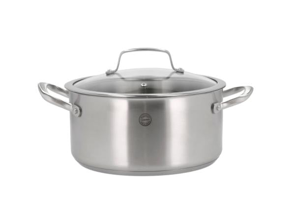 Produktbillede af Pillivuyt Gourmet Roya Gryde med glaslåg Dia 24 cm 5,2 liter Stål i premium kvalitet