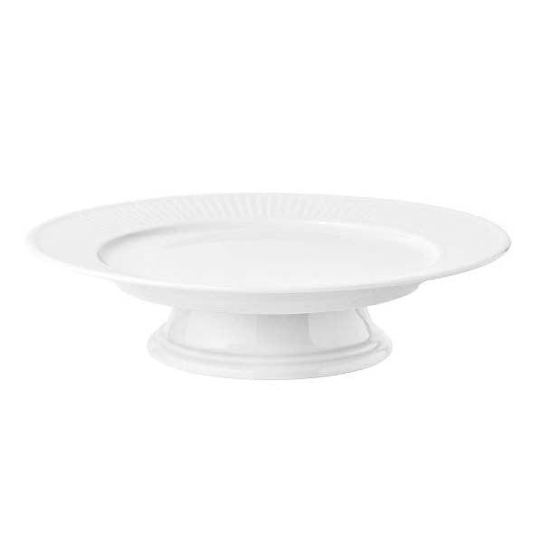 Produktbillede af Pillivuyt Plissé Fad på fod Dia 31,5 x 7,5 cm Hvid i premium kvalitet