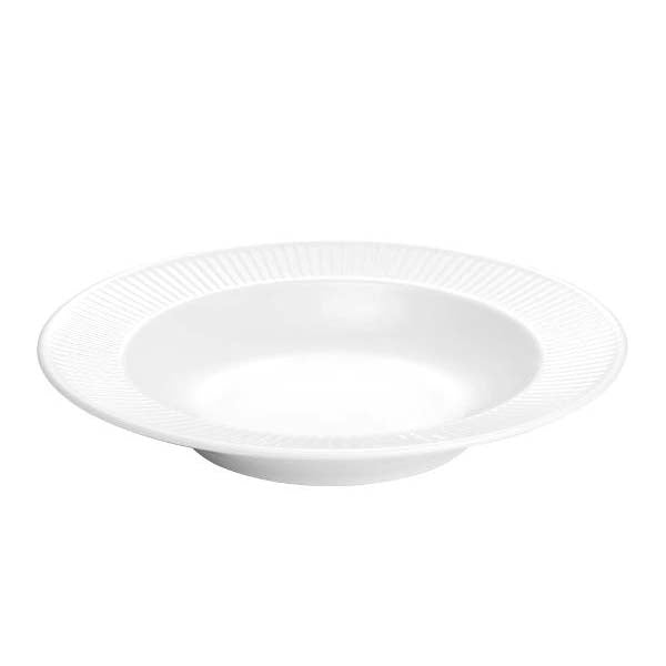 Produktbillede af Pillivuyt Plissé Tallerken dyb Dia 28 cm Hvid i premium kvalitet