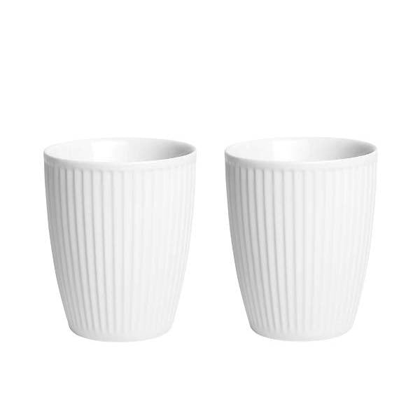 Produktbillede af Pillivuyt Plissé Termokrus Dia 8 x 12 cm 25 cl 2 stk. Hvid i premium kvalitet