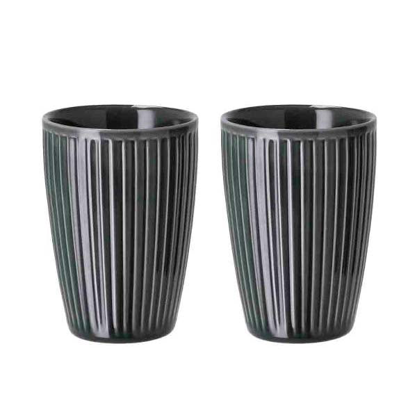 Produktbillede af Pillivuyt Plissé Termokrus Dia 8 x 12 cm 25 cl 2 stk. Midnight Blue i premium kvalitet