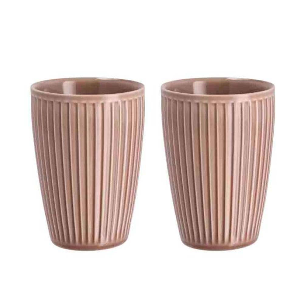 Produktbillede af Pillivuyt Plissé Termokrus Dia 8 x 12 cm 25 cl 2 stk. Woodrose i premium kvalitet