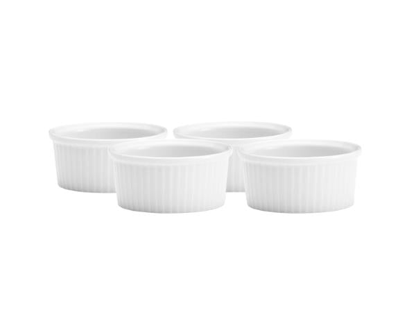 Produktbillede af Pillivuyt Serie Originale Ramekin lav nr. 1 Dia 9 x 4 cm 15 cl 4 stk. Hvid i premium kvalitet