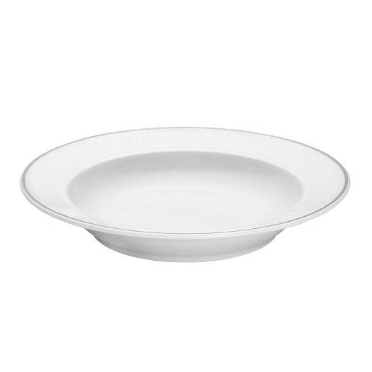 Produktbillede af Pillivuyt Vienne plissé Tallerken dyb Dia 22 cm Hvid/Platin i premium kvalitet