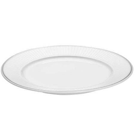 Produktbillede af Pillivuyt Vienne plissé Tallerken flad Dia 20 cm Hvid/Platin i premium kvalitet