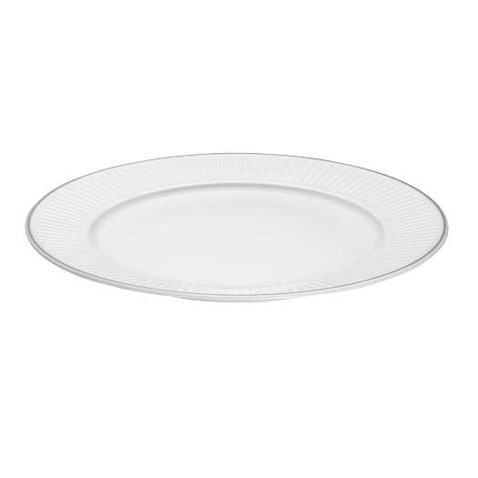 Produktbillede af Pillivuyt Vienne plissé Tallerken flad Dia 22 cm Hvid/Platin i premium kvalitet