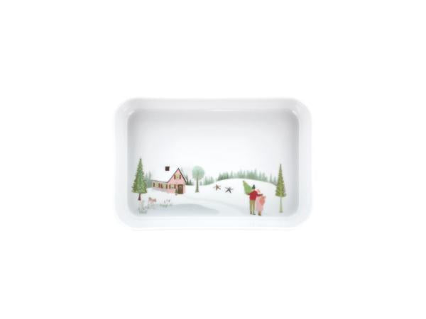 Produktbillede af Pillivuyt Vinter Fad rektangulært 18 x 12 cm Hvid i premium kvalitet