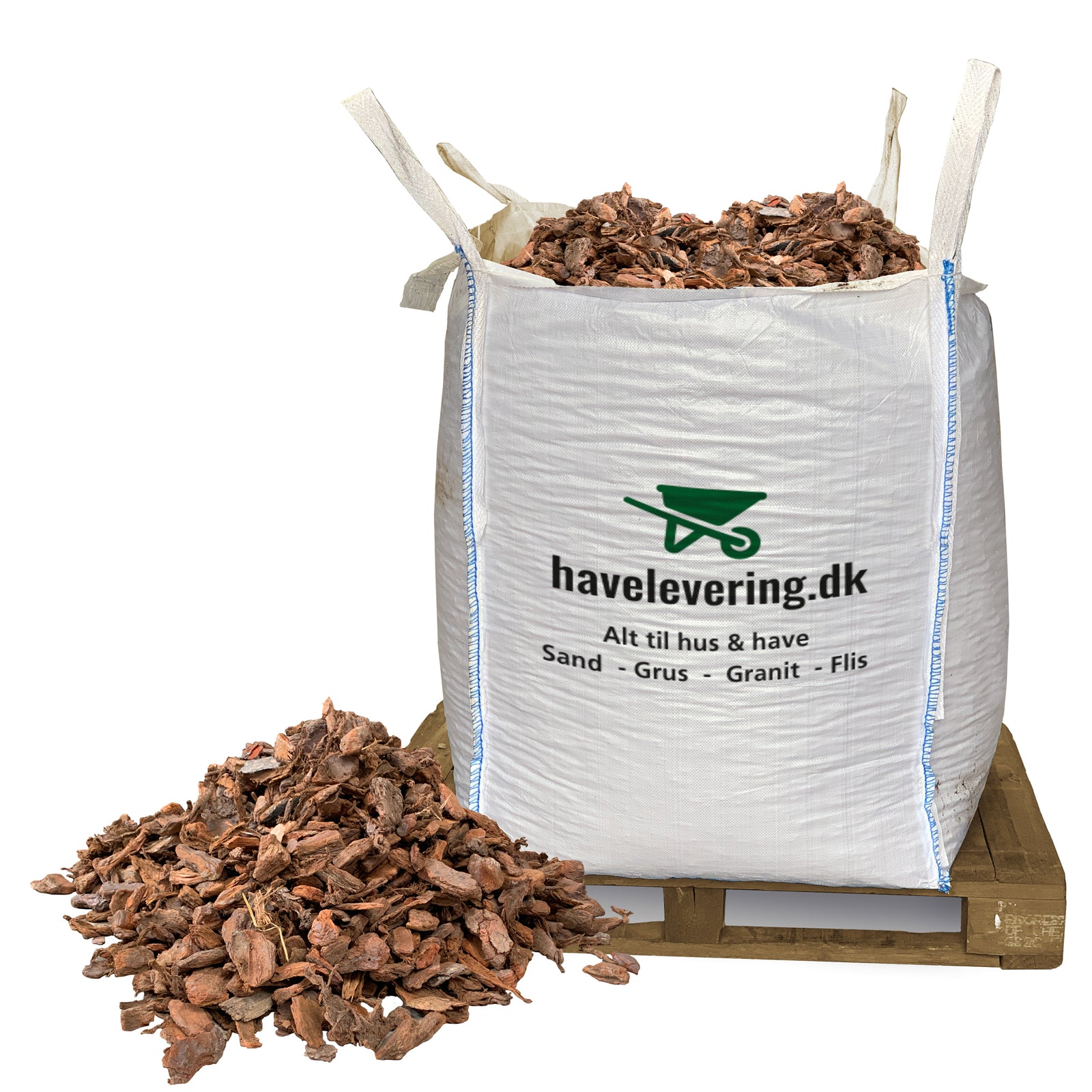 Produktbillede af Pinjebark 25/45mm. Frit leveret i hele DK på tilbud i høj kvalitet