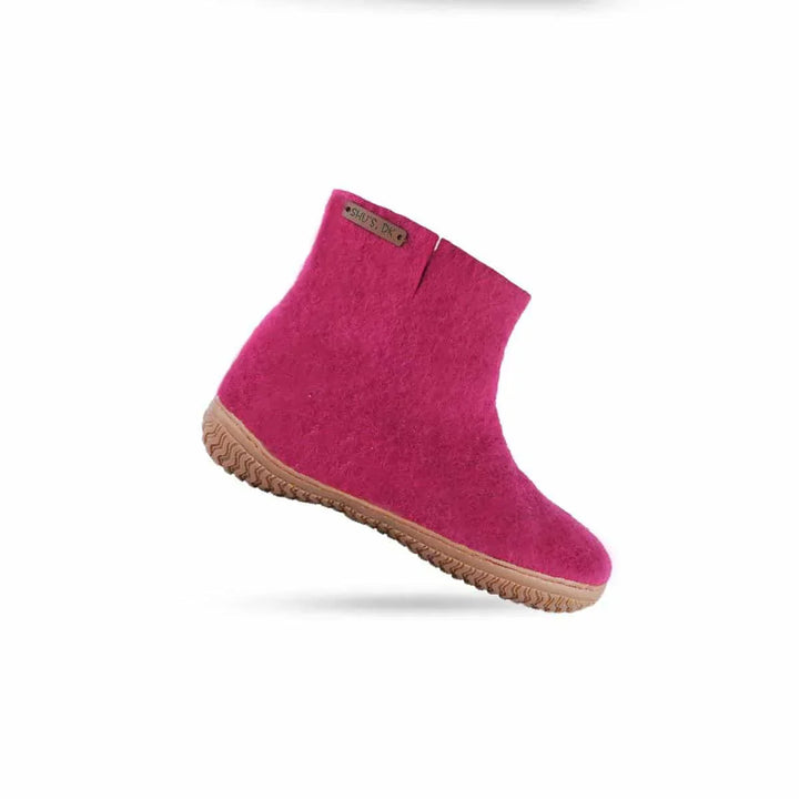 Uldstøvle (100% ren uld) m/Gummisål Dansk Design fra SHUS pink / 40