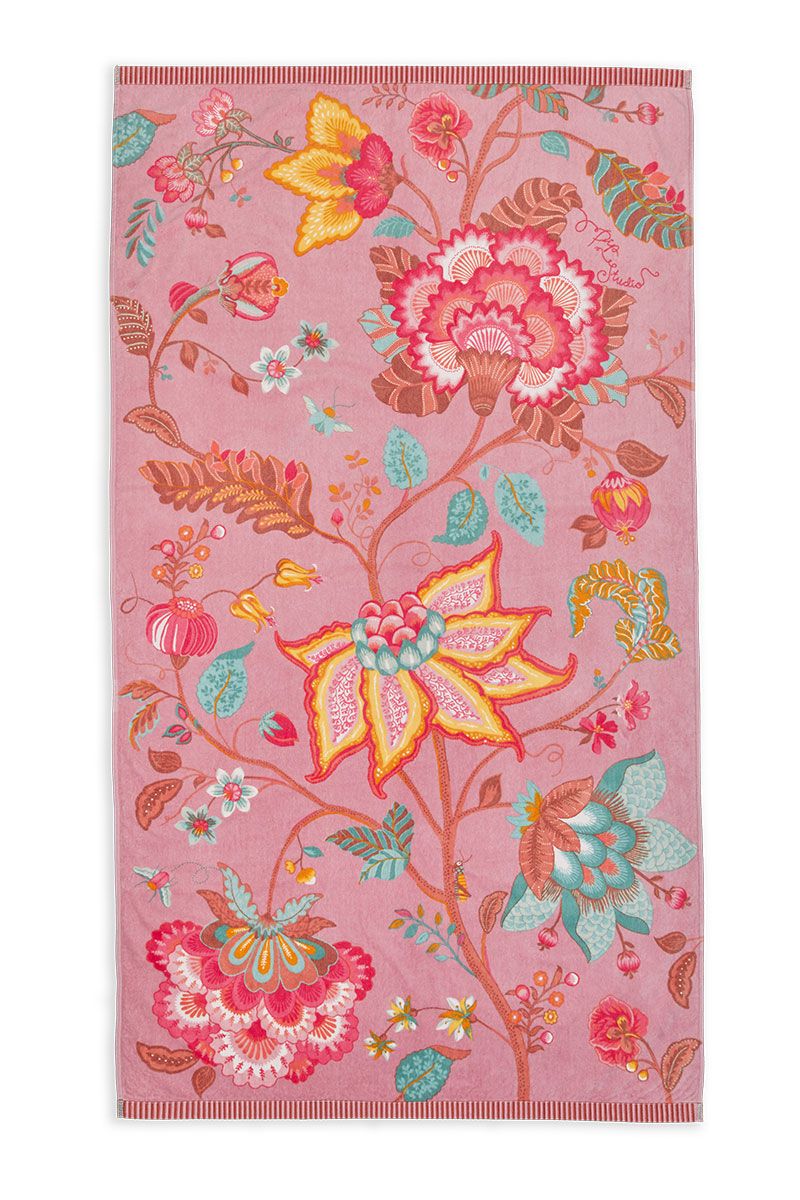 Produktbillede af Pip Studio Flowers beachtowel Lilla på tilbud i høj kvalitet
