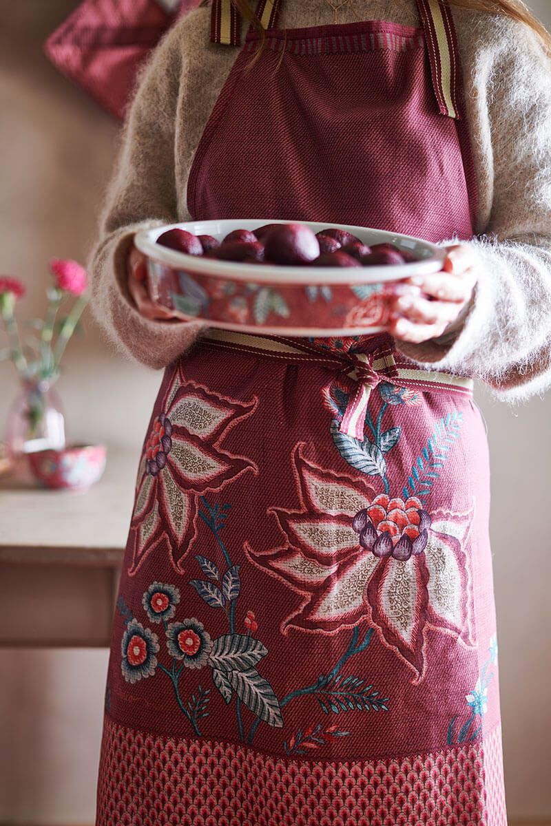 Produktbillede af Apron Flower Festival Dark Pink 85x88cm på tilbud i høj kvalitet