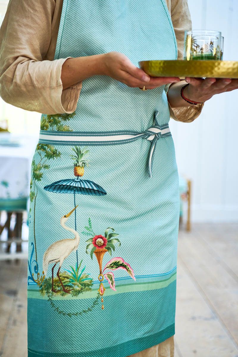 Produktbillede af Apron Jolie Heron Big Blue 85x88cm på tilbud i høj kvalitet