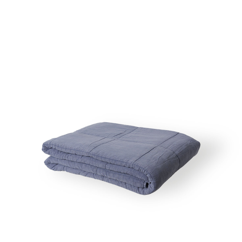 Produktbillede af Plaid dusty blue 140X200 cm på tilbud i høj kvalitet