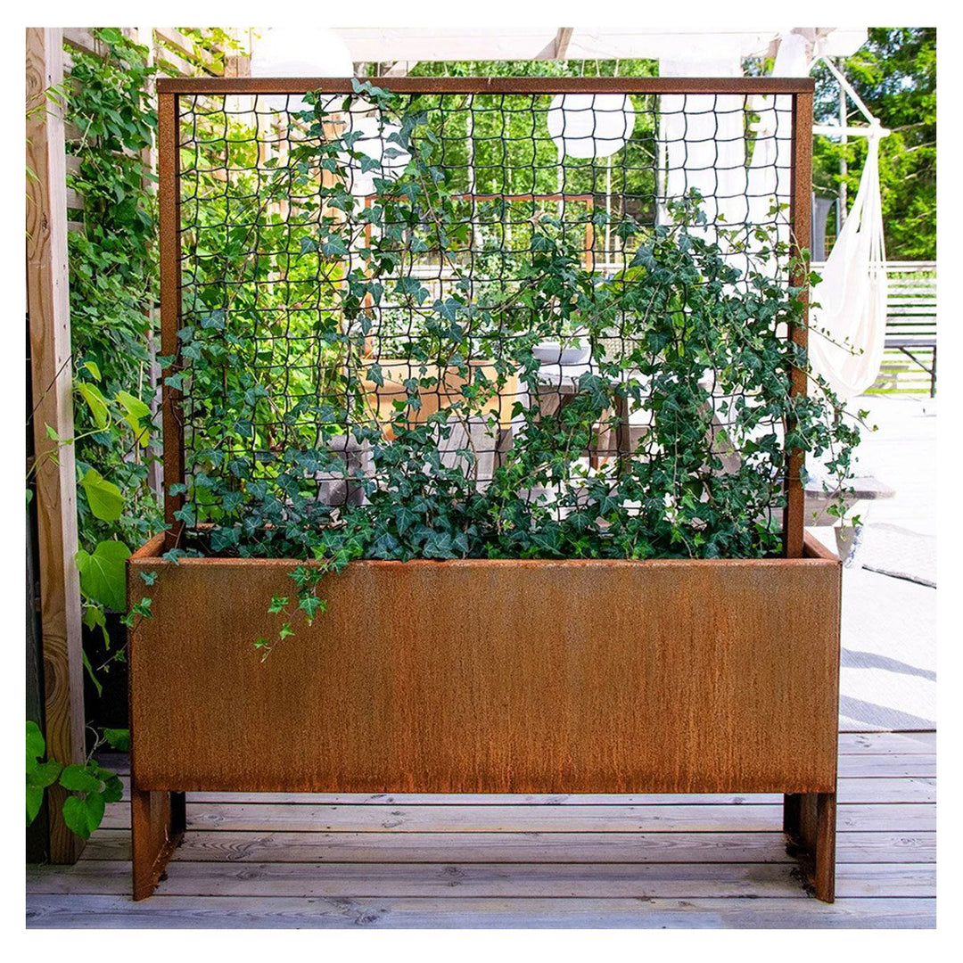 Produktbillede af Land Modern Slim Plantekasse med espalier Corten 120 cm på tilbud i høj kvalitet