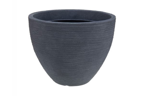 Plastkrukke m/riller - Ø:40|H:31 cm - Grå ❤ Stort online udvalg i Havemøbelland ❤ Billig fragt og hurtig levering 2 - 5 hverdage ❤ Varenummer: HML-DK3194 / Ean: &