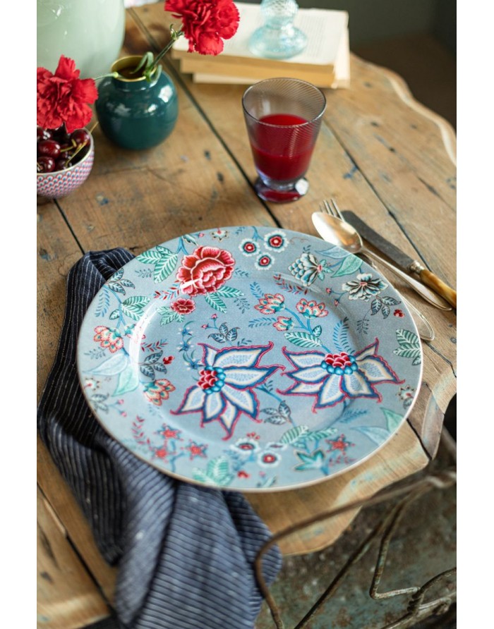 Produktbillede af Plate Flower Festival Light Blue 32cm på tilbud i høj kvalitet