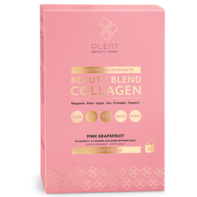 Detaljeret produktbillede af Plent Beauty Blend Collagen Pink Grapefruit 30 x 5 gr X på tilbud