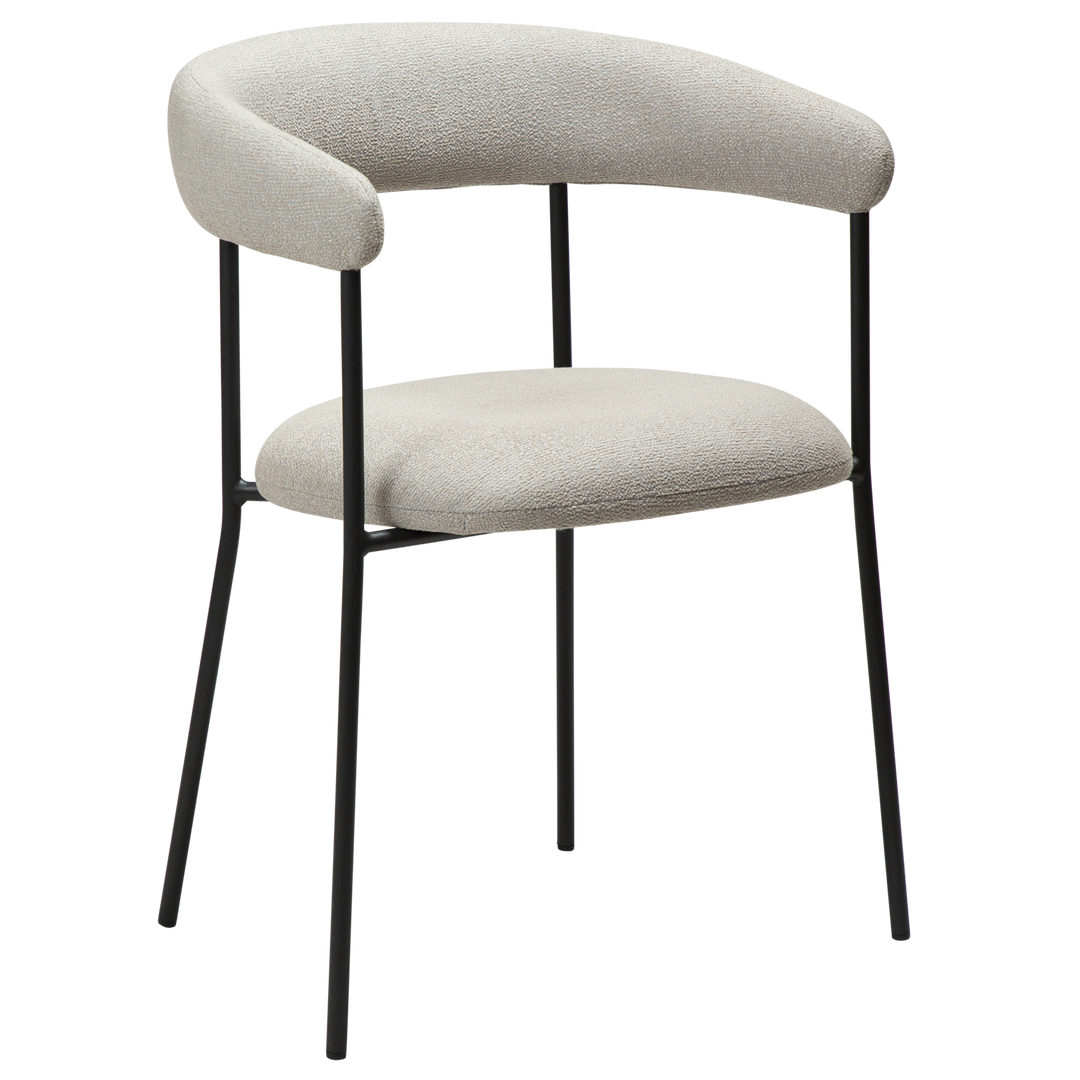 DAN-FORM Plenti lænestol kashmir bouclé stof og sort stål