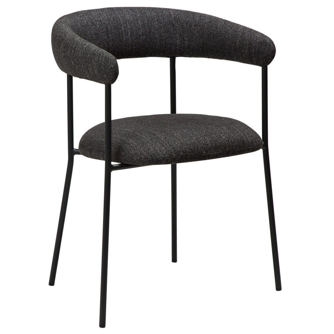 DAN-FORM Plenti lænestol sort bouclé stof og sort stål