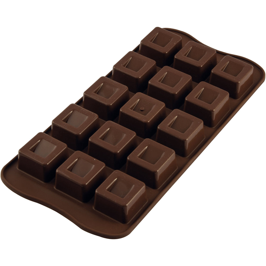 Silikomart Silikomart Easy Choc Pralineform silikone, Cube – vinkelbillede (Siliconeform)