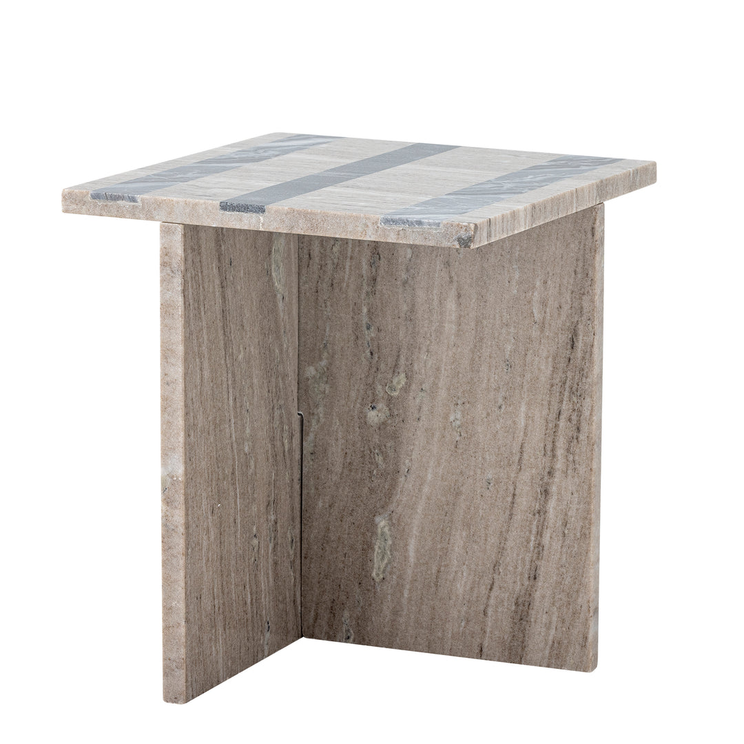 BLOOMINGVILLE Clea sidebord kvadratisk brun marmor 35,5x35,5